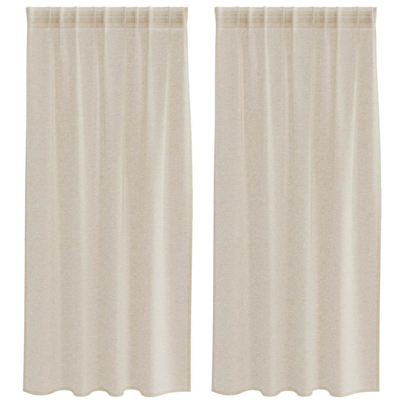 Load image into Gallery viewer, Vidaxl voile gordijn met gordijnen 2 pcs zand 175 x 140 cm polyester
