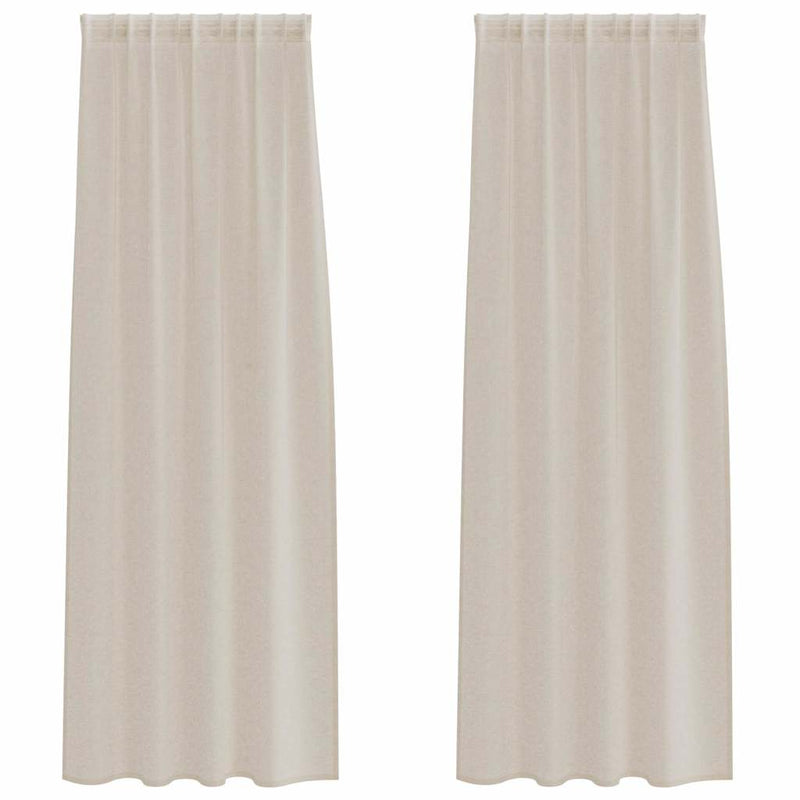 Load image into Gallery viewer, Vidaxl voile gordijn met gordijnen 2 pcs zand 245 x 140 cm polyester
