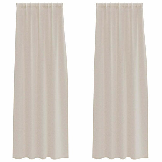 Vidaxl voile gordijn met gordijnen 2 pcs zand 245 x 140 cm polyester