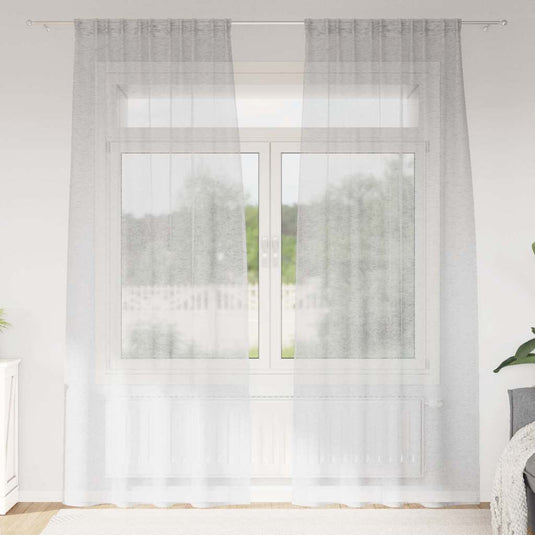 Vidaxl voile gordijn 2 pcs lichtgrijs 260 x 140 cm polyester