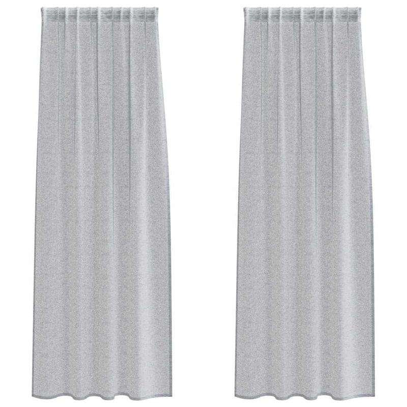 Load image into Gallery viewer, Vidaxl voile gordijn 2 pcs donkergrijs 260 x 140 cm polyester
