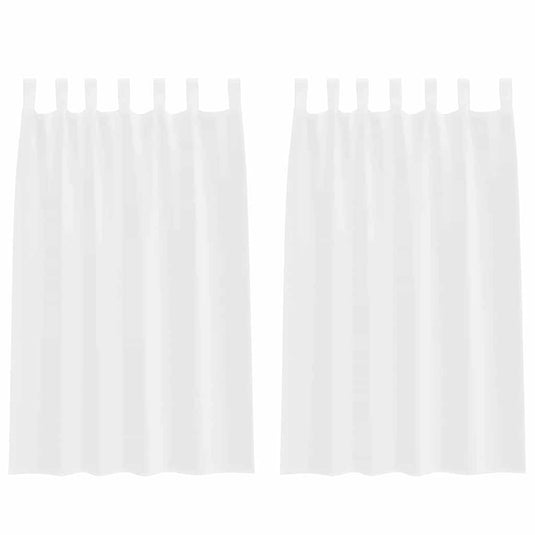 Vidaxl voile gordijn met gordijnen 2 pcs wit 175 x 140 cm polyester