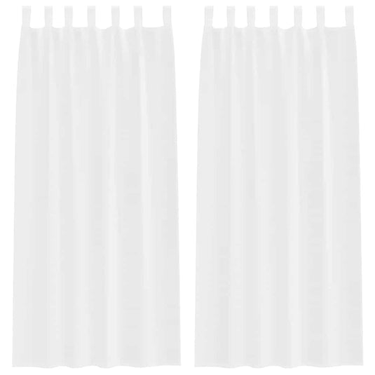 Vidaxl voile gordijn met gordijnen 2 pcs wit 225 x 140 cm polyester