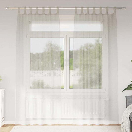 Vidaxl voile gordijn met gordijnen 2 pcs crème 225 x 140 cm polyester