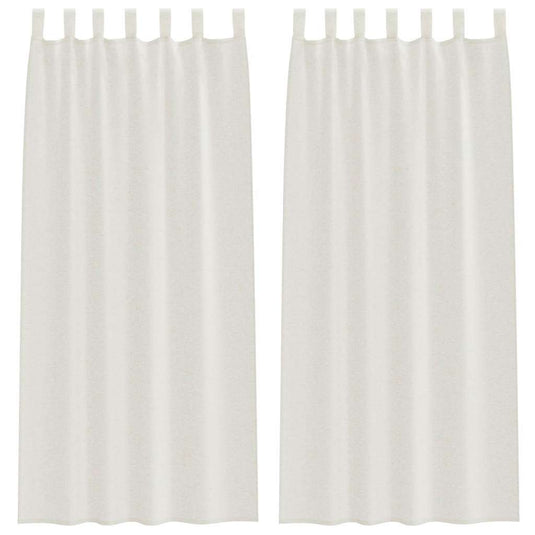 Vidaxl voile gordijn met gordijnen 2 pcs crème 225 x 140 cm polyester