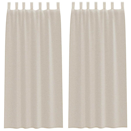 Vidaxl voile gordijn met gordijnen 2 pcs zand 245 x 140 cm polyester