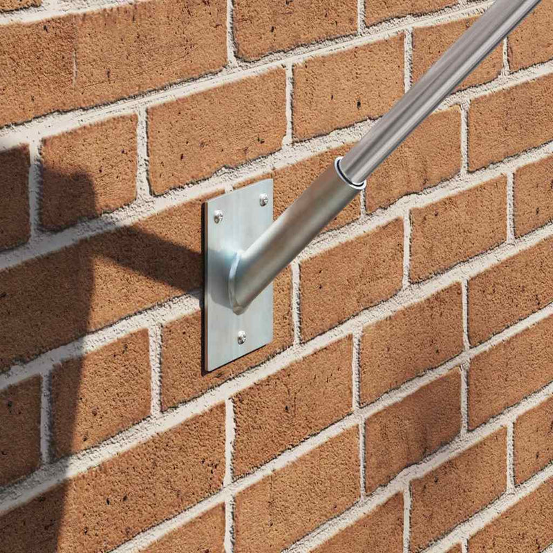 Load image into Gallery viewer, Vidaxl vlaggen mast houder zilver 10,5 x 7,5 x 0,25 cm staal
