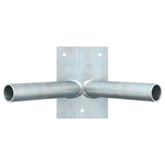 Vidaxl vlaggen mast houder zilver 11,5 x 7,5 x 0,2 cm staal