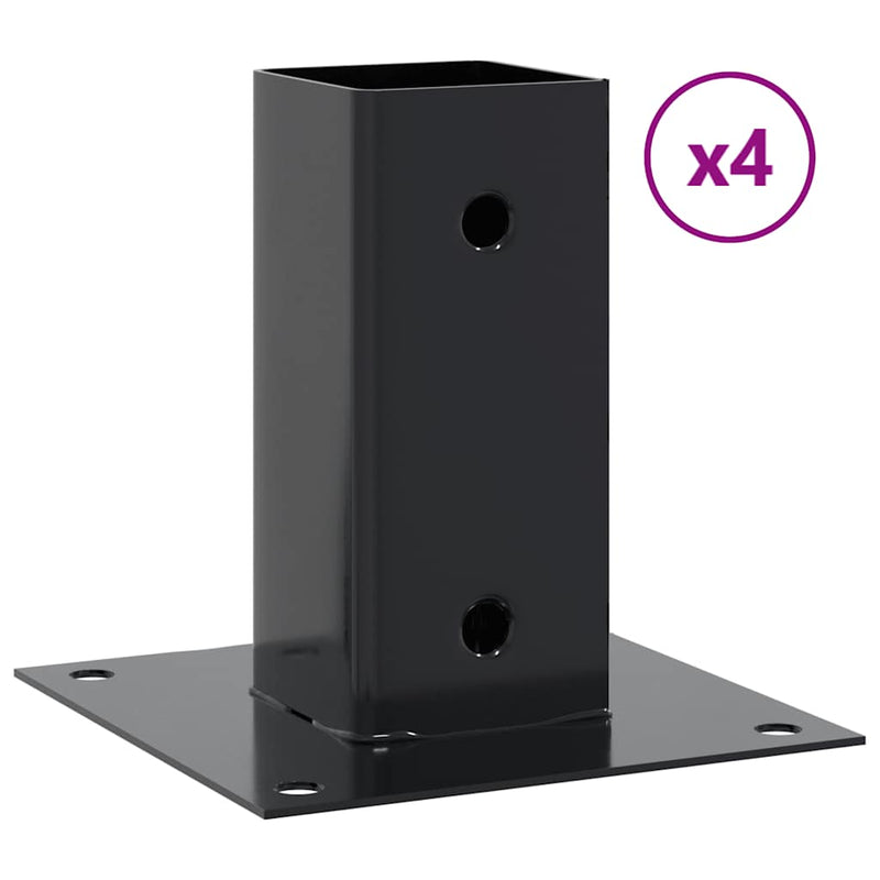 Load image into Gallery viewer, Vidaxl spokkels vierkant 4 st 71x71 mm gepoedercoat staal antraciet
