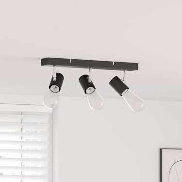 Vidaxl plafondspot met schijnwerpers zwart 38 x 6,5 x 11,5 cm metaal