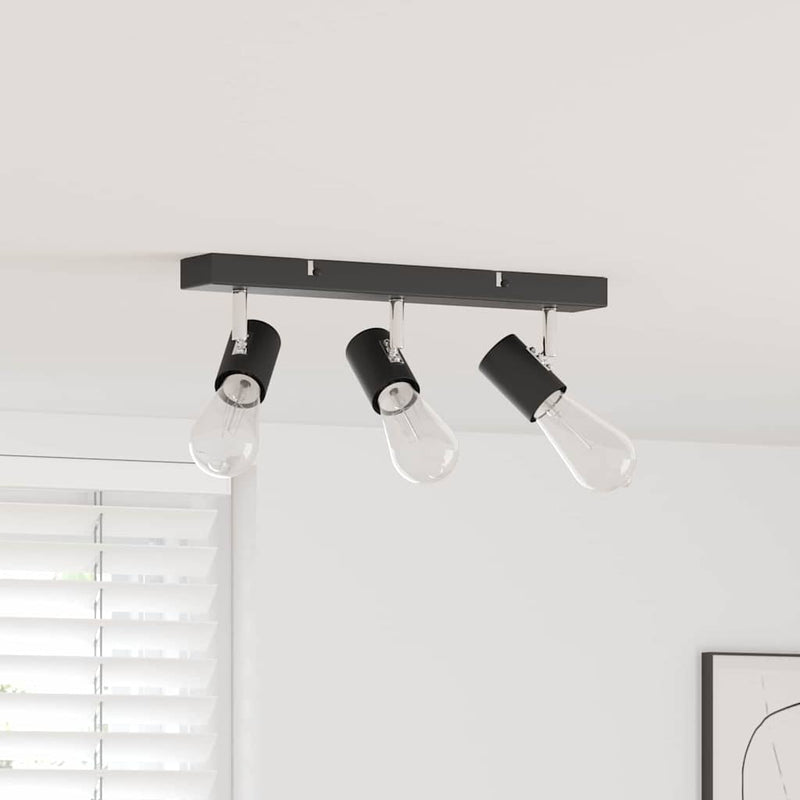 Load image into Gallery viewer, Vidaxl plafondspot met schijnwerpers zwart 38 x 6,5 x 11,5 cm metaal
