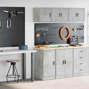 Vidaxl garagekasten 2 st bewerkt hout betongrijs