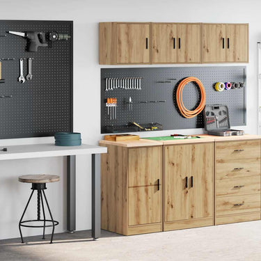 Vidaxl garagekasten 2 st bewerkt hout ambachtelijk eikenhout