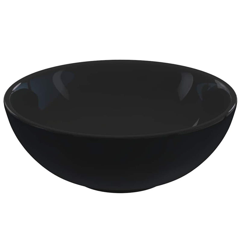 Load image into Gallery viewer, Vidaxl wastafel ø28x10 cm keramiek glanzend zwart
