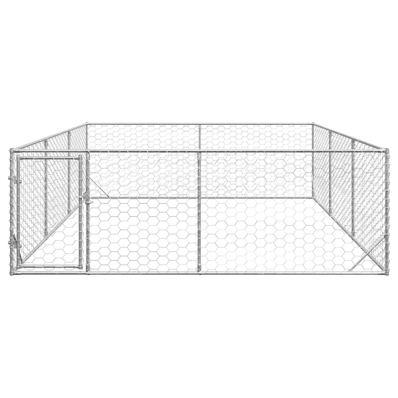 Load image into Gallery viewer, Vidaxl hondenhok voor buiten met deur 3x4x1 m gegalvaniseerd staal
