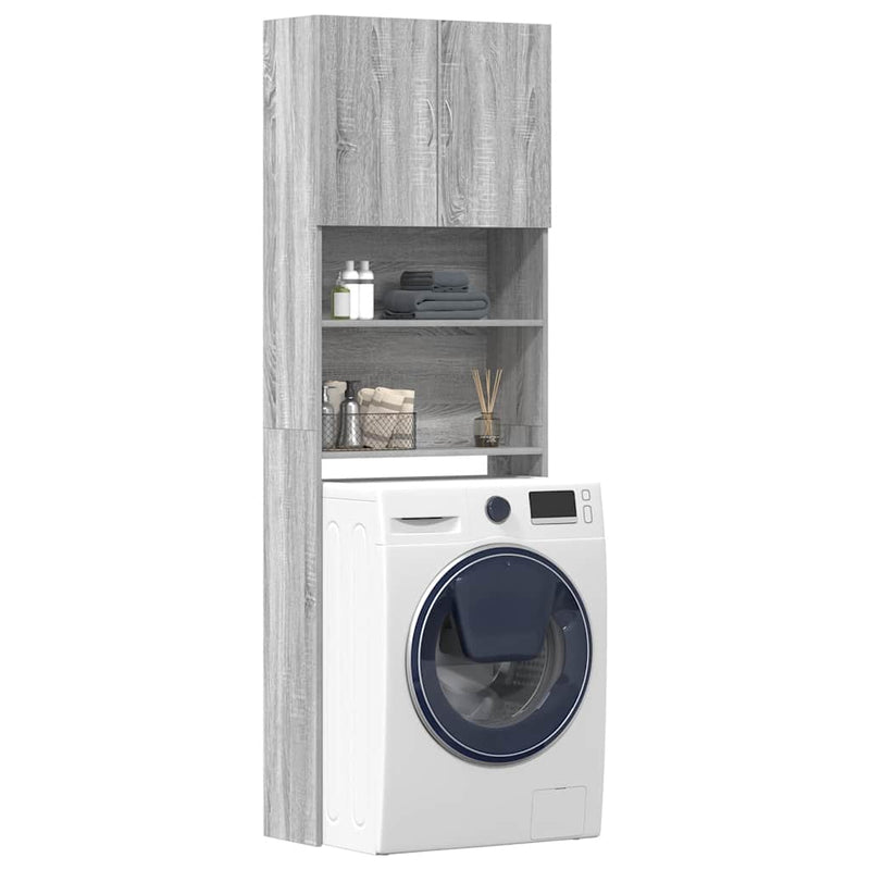 Load image into Gallery viewer, Vidaxl wasmachinekast 64x24x190 cm bewerkt hout grijs sonoma eikenkl
