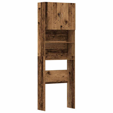 Vidaxl wasmachinekast 64x24x190 cm bewerkt hout oud houtkleurig