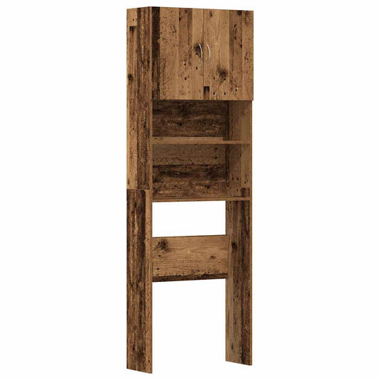 Vidaxl wasmachinekast 64x24x190 cm bewerkt hout oud houtkleurig