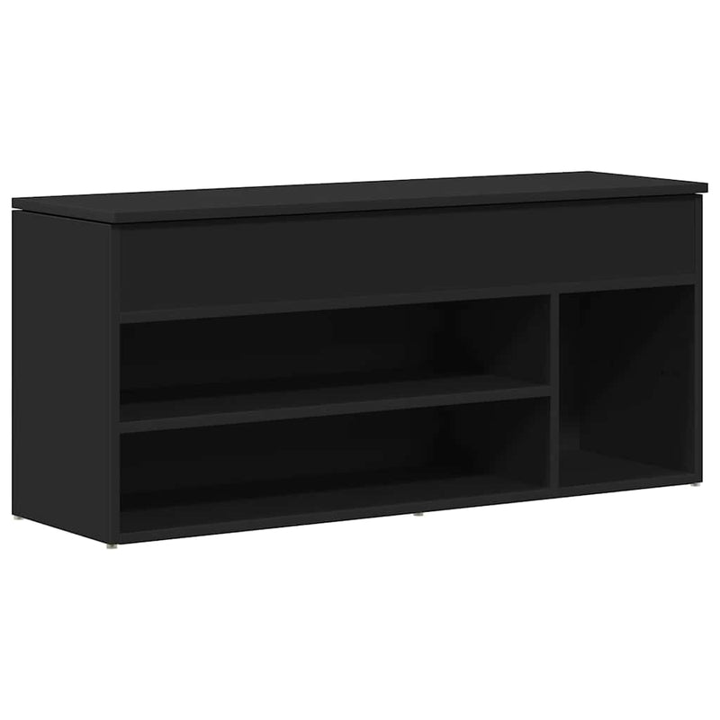 Load image into Gallery viewer, Vidaxl schoenenbank 102x30,5x45 cm bewerkt hout zwart
