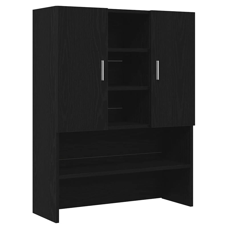 Load image into Gallery viewer, Vidaxl wasmachinekast 70,5x25,5x90 cm zwart eikenkleurig
