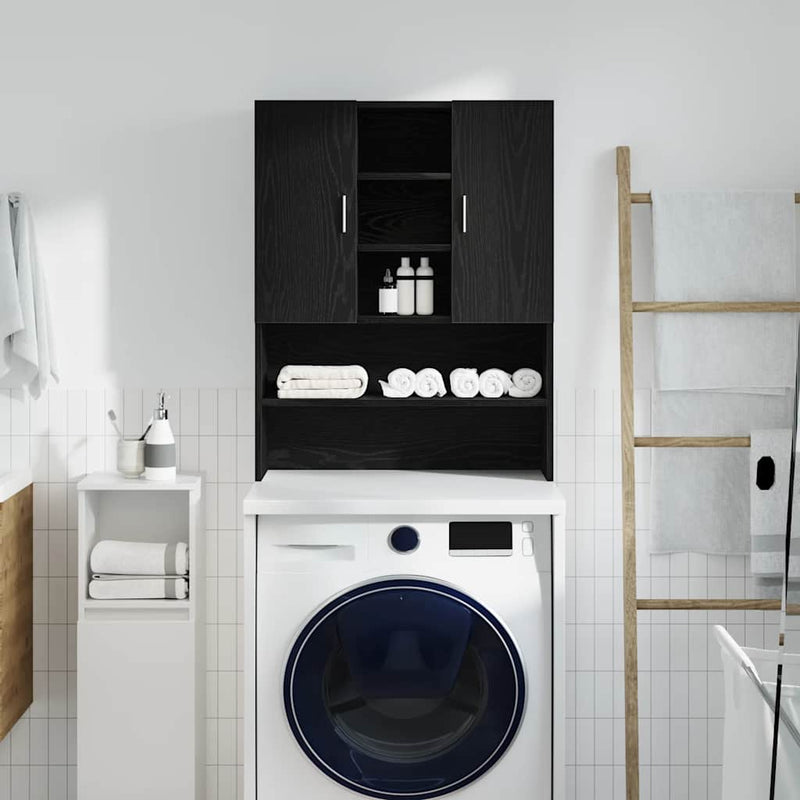 Load image into Gallery viewer, Vidaxl wasmachinekast 70,5x25,5x90 cm zwart eikenkleurig
