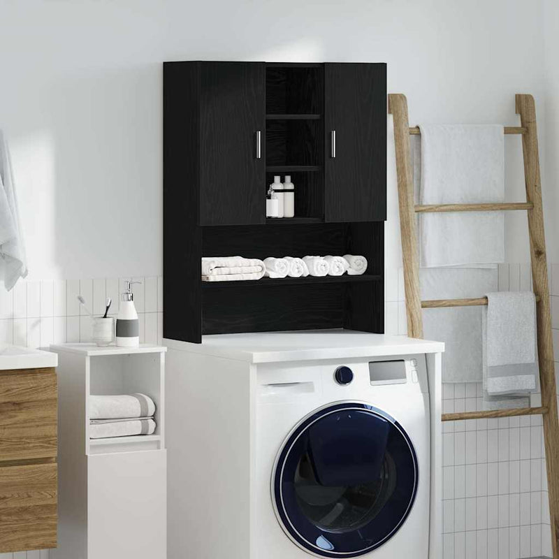 Load image into Gallery viewer, Vidaxl wasmachinekast 70,5x25,5x90 cm zwart eikenkleurig
