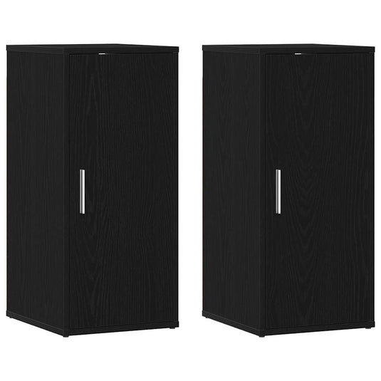 Vidaxl schoenenkasten 32x35x70 cm spaanplaat 2 st zwart eikenkleurig