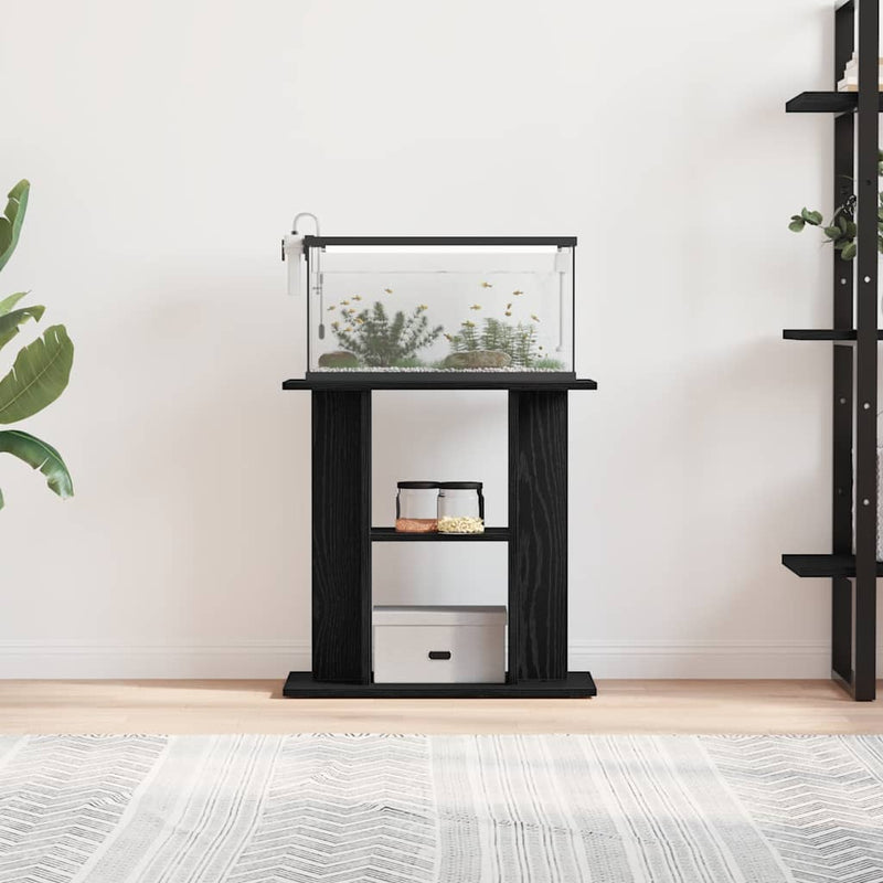 Load image into Gallery viewer, Vidaxl aquariumstandaard zwart eiken 60x30x60 cm bewerkt hout
