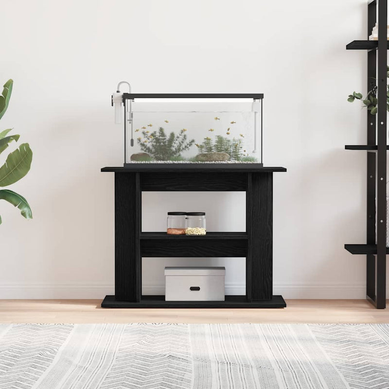 Load image into Gallery viewer, Vidaxl aquariumstandaard 80x35x60 cm spaanplaat zwart eikenkleurig
