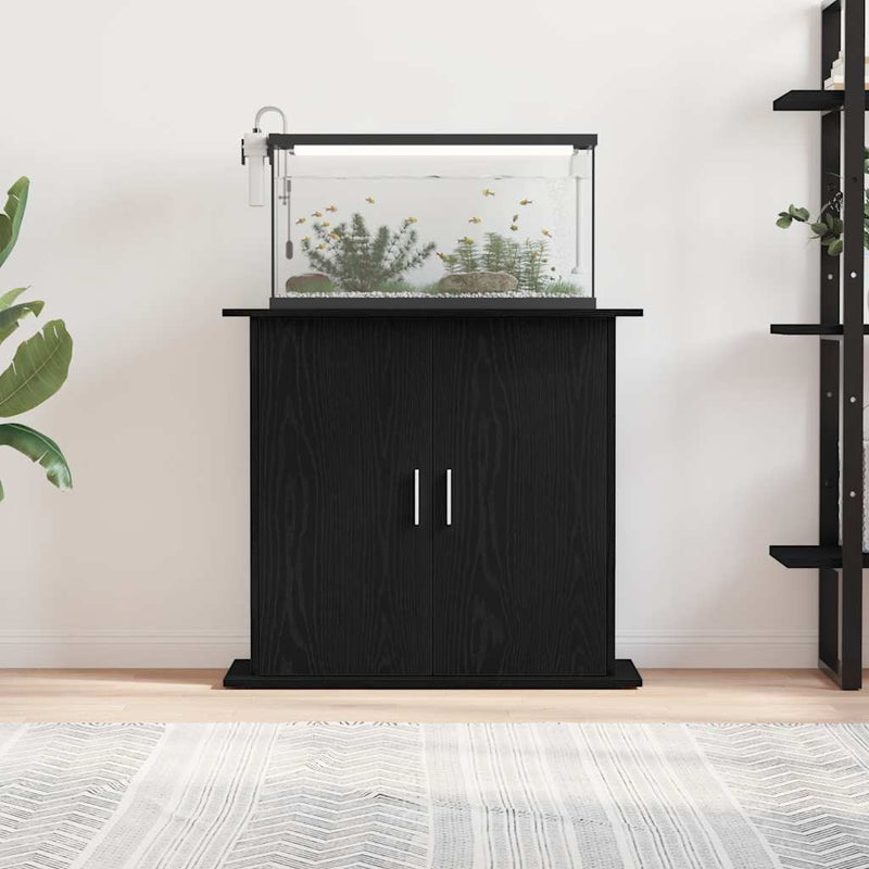 Load image into Gallery viewer, Vidaxl aquariumstandaard zwart eiken 81x36x73 cm bewerkt hout
