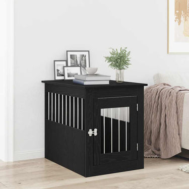Vidaxl hondenbenchmeubel 55x75x65 cm bewerkt hout zwart eikenkleurig