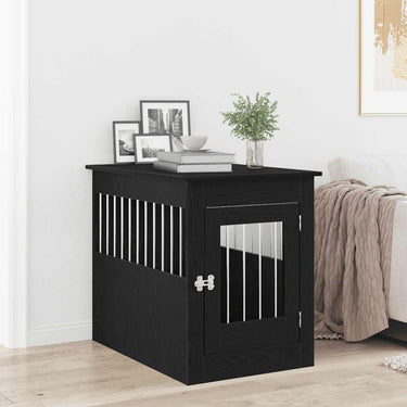Vidaxl hondenbenchmeubel 55x80x68 cm bewerkt hout zwart eikenkleurig