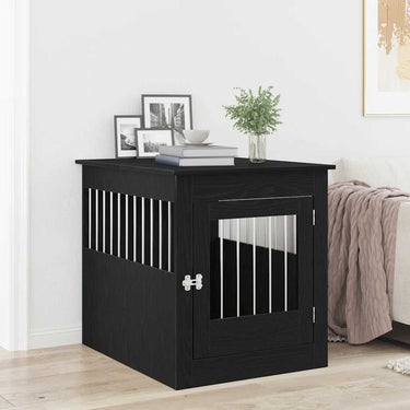 Vidaxl hondenbenchmeubel 64,5x80x71 cm bewerkt hout zwart eikenkleurig