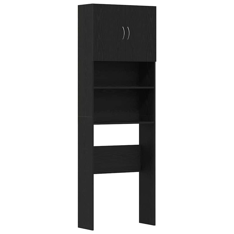 Load image into Gallery viewer, Vidaxl wasmachinekast 64x24x190 cm spaanplaat zwart eikenkleurig
