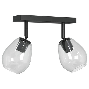 Vidaxl plafondspot zwart 33 x 13 x 26 cm glas en metaal