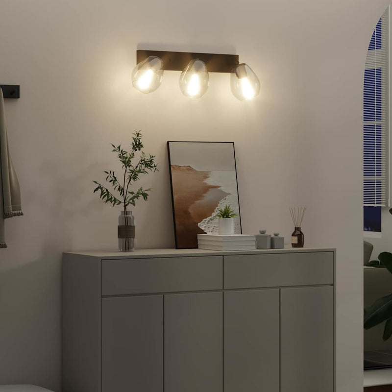Load image into Gallery viewer, Vidaxl plafondspot zwart 54 x 13 x 26 cm glas en metaal
