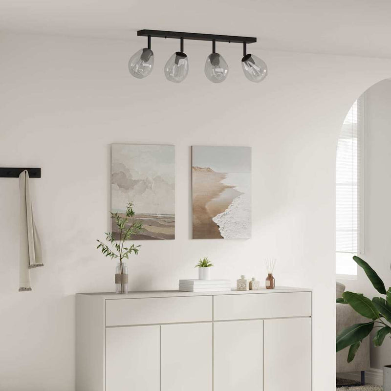 Load image into Gallery viewer, Vidaxl plafondspot zwart 73.5 x 13 x 26 cm glas en metaal
