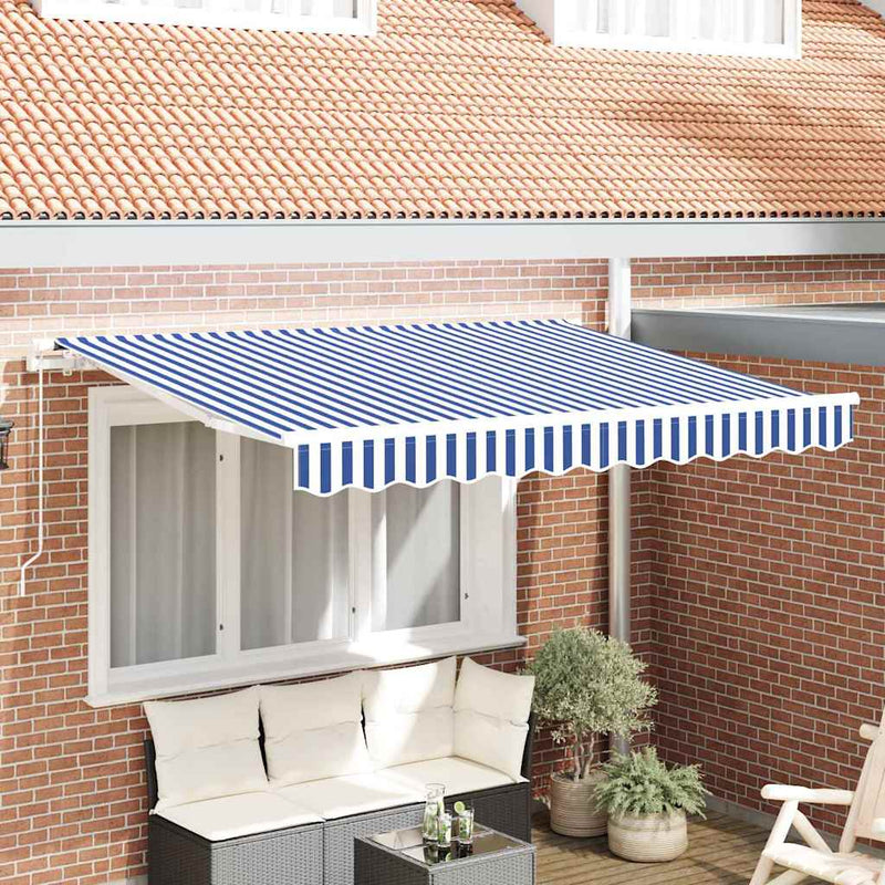 Load image into Gallery viewer, Vidaxl vervangingsdoek voor zonnescherm blauw en wit 235 x 195 cm
