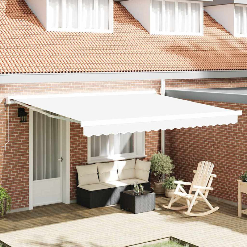 Load image into Gallery viewer, Vidaxl vervangingsdoek voor zonnescherm wit 380 x 295 cm polyester
