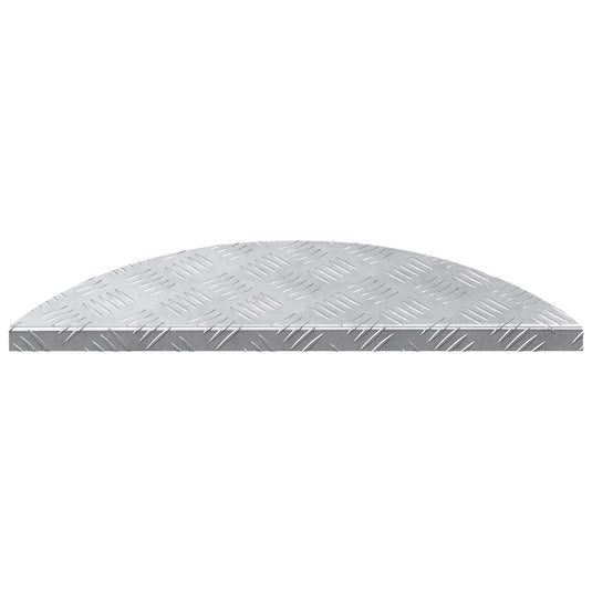 Vidaxl trap tread halvemaanvormig 5 pcs zilver 60 x 18 cm aluminium