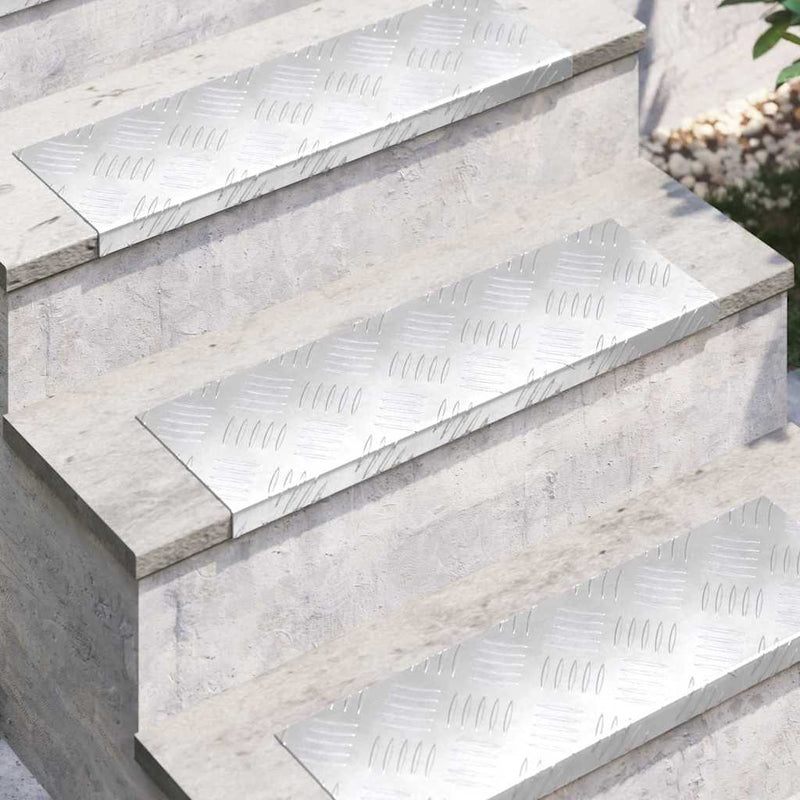 Load image into Gallery viewer, Vidaxl trap tread rechthoekig 10 pcs zilver 60 x 18 cm aluminium
