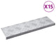 Vidaxl trap tread rechthoekig 15 pcs zilver 60 x 18 cm aluminium