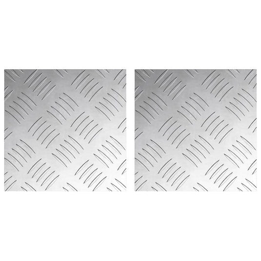 Vidaxl trap tread vierkant 2 pcs zilver 20 x 20 cm aluminium