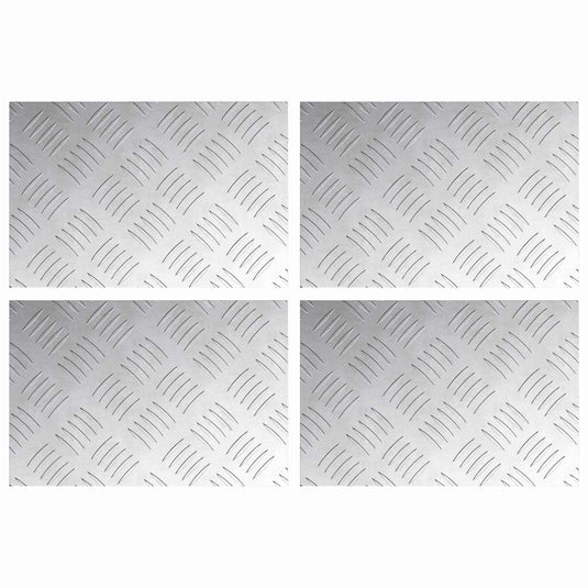 Vidaxl trap tread rechthoekig 4 pcs zilver 30 x 20 cm aluminium