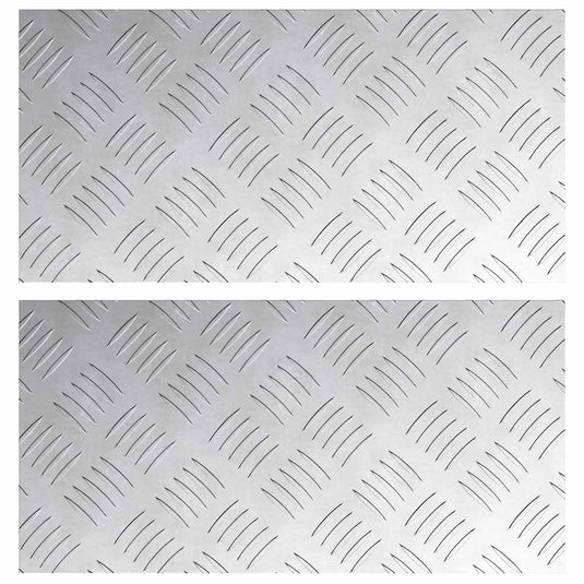 Vidaxl trap tread rechthoekig 2 pcs zilver 40 x 20 cm aluminium