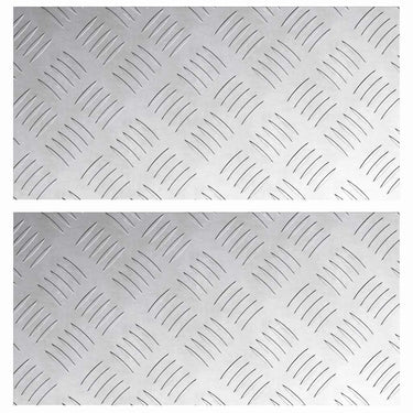 Vidaxl trap tread rechthoekig 2 pcs zilver 40 x 20 cm aluminium
