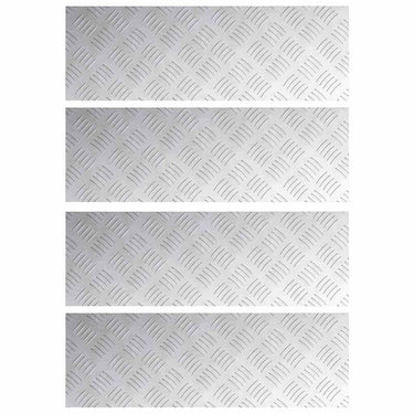 Vidaxl trap tread rechthoekig 4 pcs zilver 60 x 20 cm aluminium