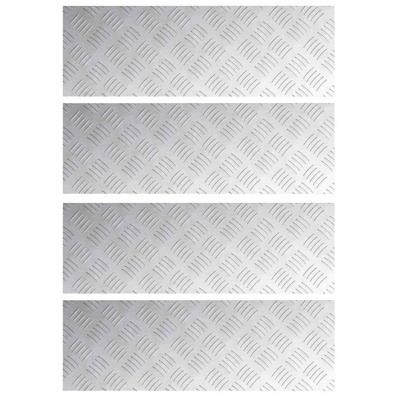 Load image into Gallery viewer, Vidaxl trap tread rechthoekig 4 pcs zilver 60 x 20 cm aluminium
