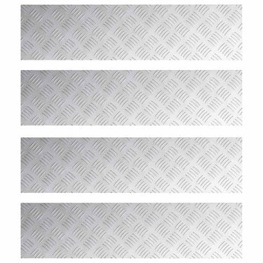 Vidaxl trap tread rechthoekig 4 pcs zilver 80 x 20 cm aluminium
