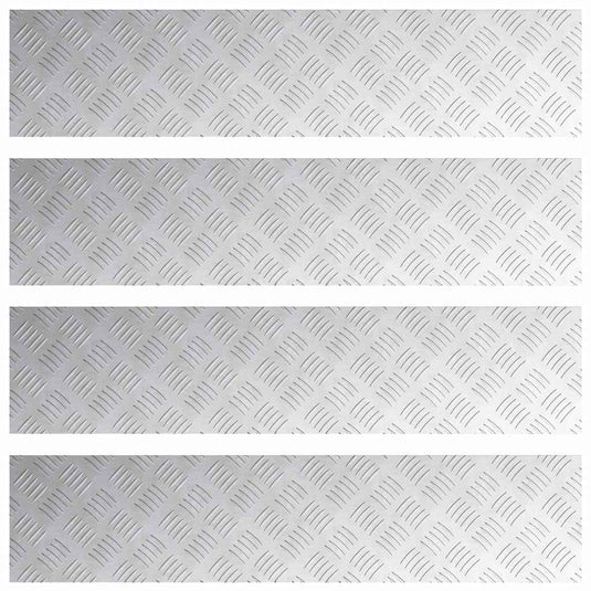 Vidaxl trap tread rechthoekig 4 pcs zilver 90 x 20 cm aluminium
